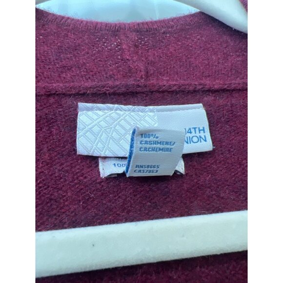 14th and Union Cashmere Open Front Cardigan Sweater Women Small Red Asymmetrical - Picture 5 of 9